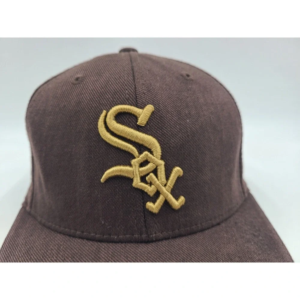 Youth Chicago White Sox‎ Twins Enterprise Flex Fitted Hat Cap MLB Baseball Brown